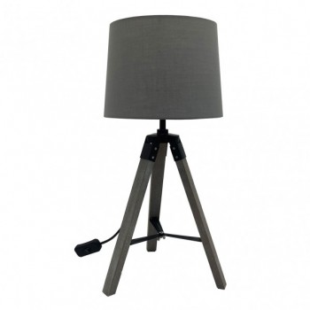 Distribuidor - Lâmpadas Diversas | Sobre Mesas Decoração | SOBREMESA JULEN 1XE27 MADERA GRIS/NEGRO 52X24X24 CM Ref: 162371028